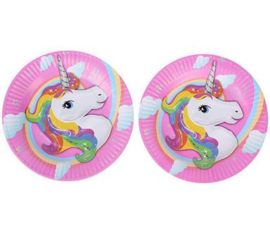 10 stuks unicorn / eenhoorn papieren bordjes