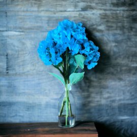 Kunstbloemen hortensia blauw 48 cm