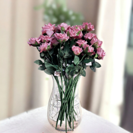 Groot boeket rozen roze - kunstbloemen - 20 stuks rozen 50 cm