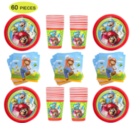 Feestpakket Mario - bekers - borden - servetten