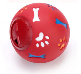 Interactieve voerbal voor honden 75mm - Rood - Bal voor hond - Hondenspeelgoed