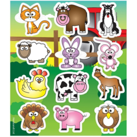 10 stickervellen boerderij dieren 10 x 11.5 cm