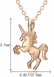 Ketting + hanger unicorn / eenhoorn goudkleurig