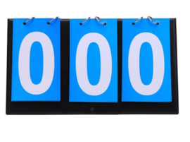 Sport scorebord 3 cijfers blauw 28.5x16.5 cm