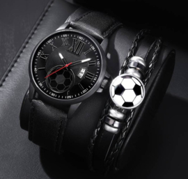 Herenhorloge + armband voetbal