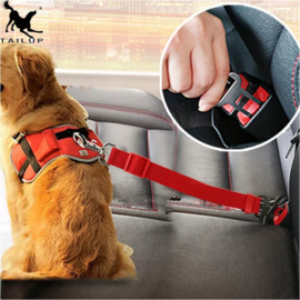 Honden veiligheidsgordel - autogordel rood 35 tot 54 cm