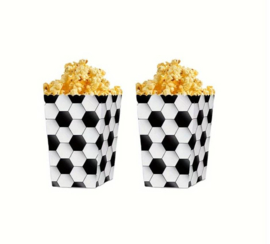 12 stuks popcorn bakjes voetbal 13 x 6,5 x 4,5 cm