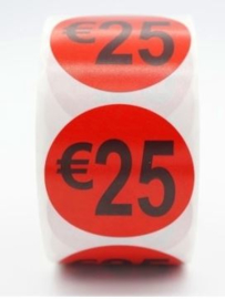 Prijsstickers 25 euro - 500 stuks