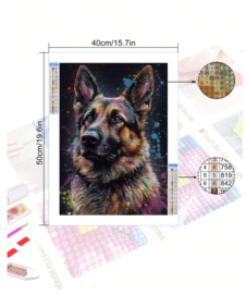 Diamond Painting Herdershond 40x50 cm - hobbypakket