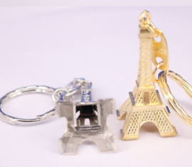 2 stuks sleutelhanger Eiffeltoren - Parijs zilverkleurig en goudkleurig