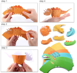 24 stuks cupcake omslagen dinosaurussen