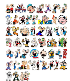 50 stuks stickers Popeye