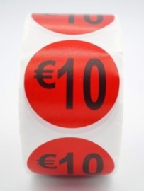 Prijsstickers 10 euro - 500 stuks