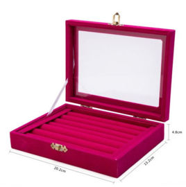 Display ringen koffer roze