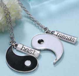 2 stuks ketting met bedel Ying Yang Best Friends