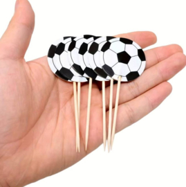 48 stuks cupcake toppers voetbal