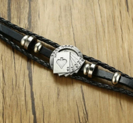 Herenarmband kaartspel imitatie leer