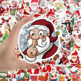 52 stuks stickers kerstmannen 6cm