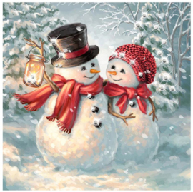 Diamond Painting sneeuwpop 15x15 cm - hobbypakket