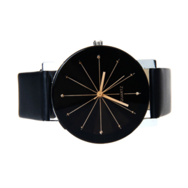 Analoge Quartz Horloge zwart met strass