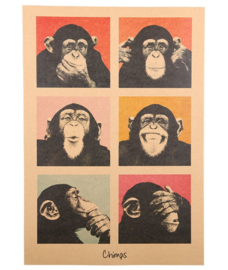 Vintage poster chimpasee - aapjes