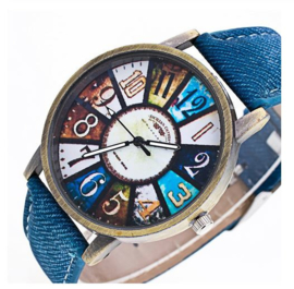 Vintage horloge blauw