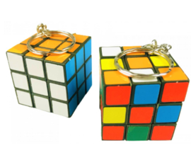 12 stuks rubiks kubus 3 cm aan sleutelhanger