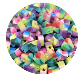 30 stuks kralen hart 10mm multicolor