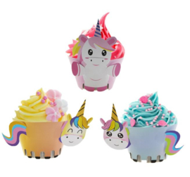 12 stuks cupcake omslagen Unicorn / eenhoorn