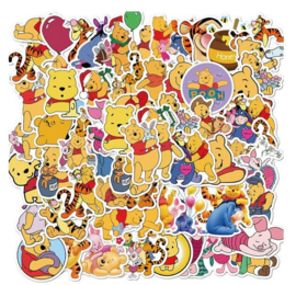 50 stuks stickers Winnie the Pooh 4 tot 8 cm