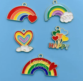 10 stuks bedels - hangers - sieraden hangers regenboog
