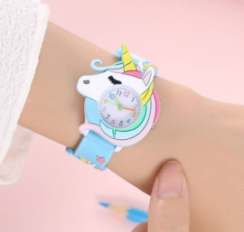 Kinderhorloge unicorn - eenhoorn blauw