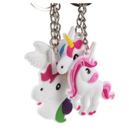 12 stuks sleutelhangers unicorn - eenhoorn