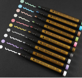 10 stuks metallic markers multi