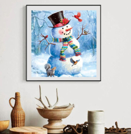 Diamond Painting - hobbypakket  sneeuwpop 20x20 cm