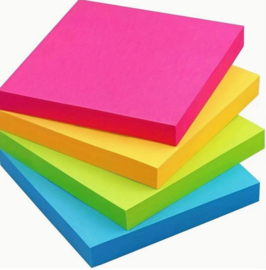 Sticky notes 300 blaadjes fluorerend multicolor 6 kleuren 7,6 cm