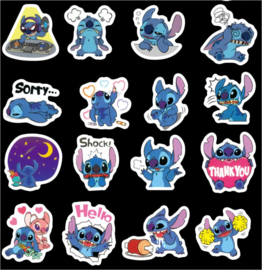 50 stuks stickers Stitch 3-8 cm / assortie