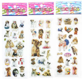 6 stickervelletjes honden en katten