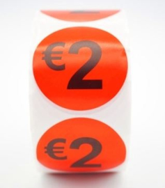 Prijsstickers 2 euro - 500 stuks