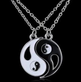 Ying Yang ketting - 2 Kettingen + 2-delige hanger