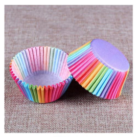 100 stuks cupcake omslagen regenboog