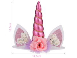 Unicorn / eenhoorn taart topper - cake topper blauw