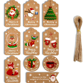 50 stuks cadeau labels kerst