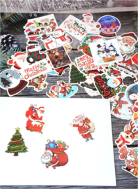 50 stuks stickers kerst 6x5,5 cm