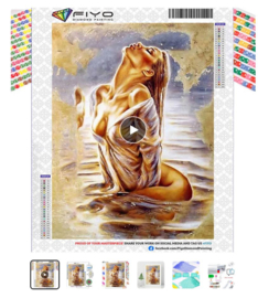 Diamond Painting - hobbypakket - vrouw - 20x30 cm (ronde steentjes)