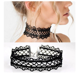 Choker zwart kant