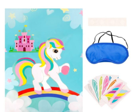 Unicorn party game blauw