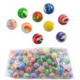 100 stuks stuiterballen multicolor 2,5 cm