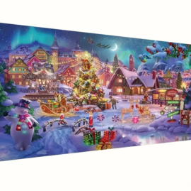 Diamond Painting kerstsfeer buiten 40x70 cm - hobbypakket