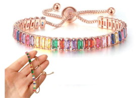 Armband rose gold met zirkoon multicolor